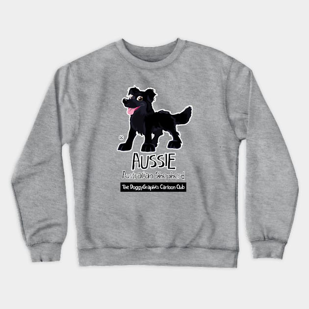 Aussie CartoonClub - Black Crewneck Sweatshirt by DoggyGraphics